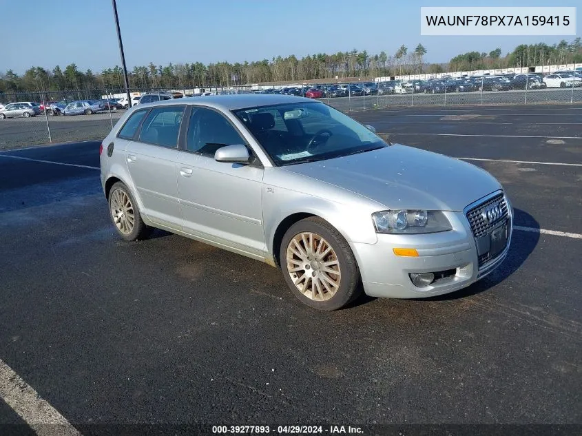 2007 Audi A3 2.0T VIN: WAUNF78PX7A159415 Lot: 39277893