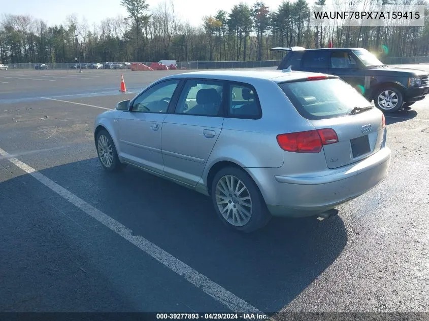 2007 Audi A3 2.0T VIN: WAUNF78PX7A159415 Lot: 39277893