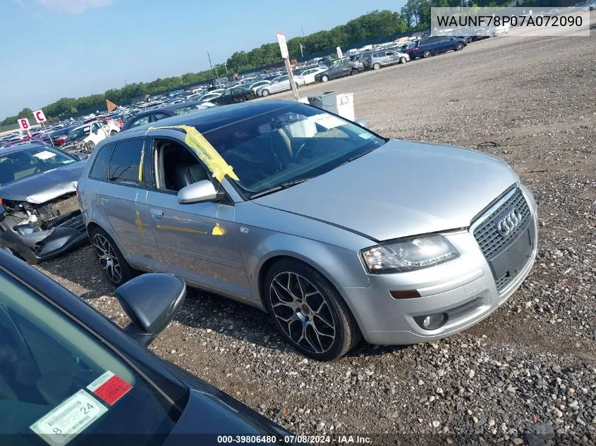 2007 Audi A3 2.0T VIN: WAUNF78P07A072090 Lot: 40480022