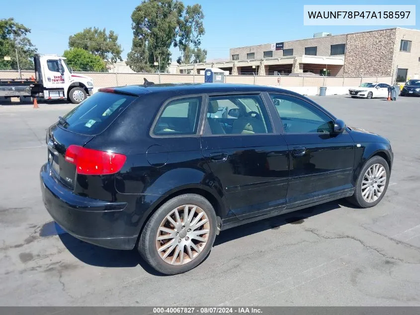 WAUNF78P47A158597 2007 Audi A3 2.0T