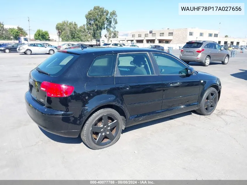 WAUHF78P17A027656 2007 Audi A3 2.0T