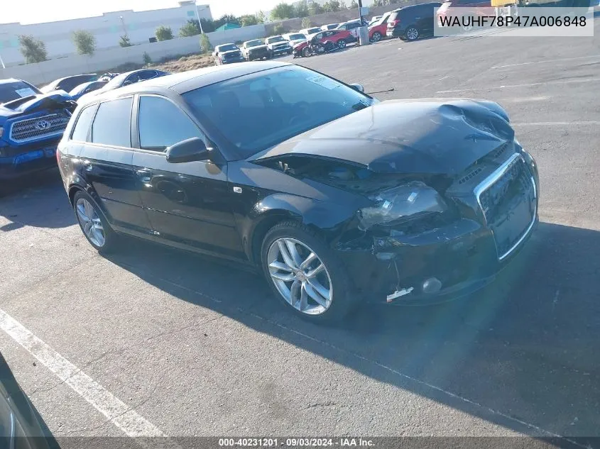 2007 Audi A3 2.0T VIN: WAUHF78P47A006848 Lot: 40231201