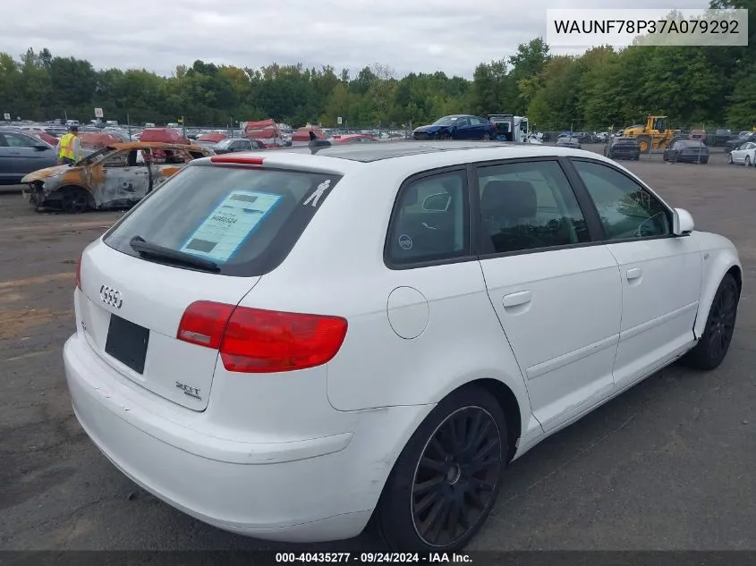 WAUNF78P37A079292 2007 Audi A3 2.0T