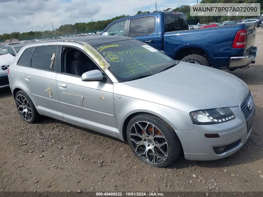 2007 Audi A3 2.0T VIN: WAUNF78P07A072090 Lot: 40480022