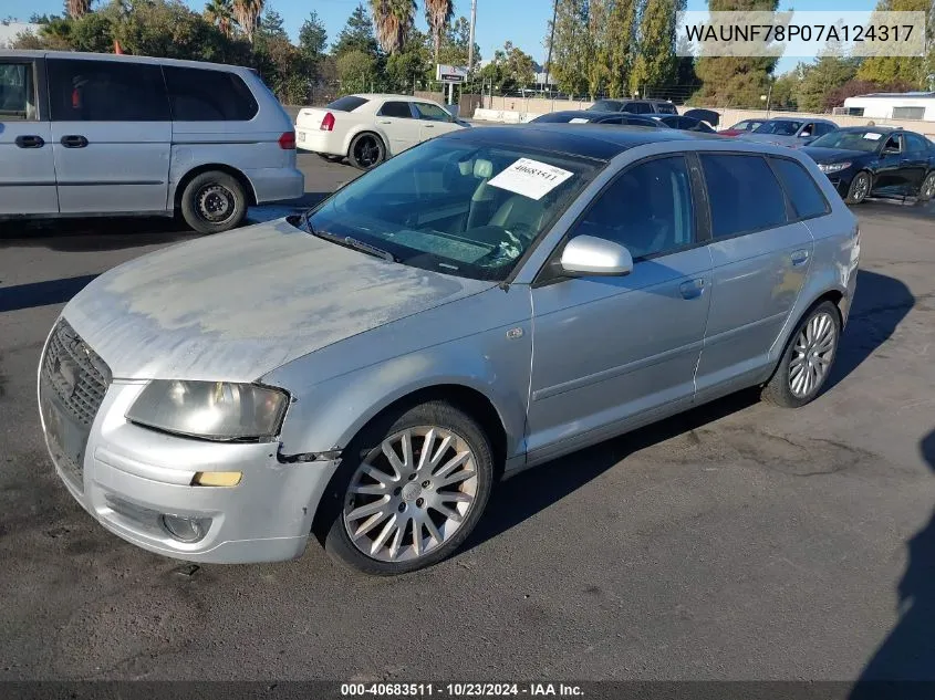 2007 Audi A3 2.0T VIN: WAUNF78P07A124317 Lot: 40683511