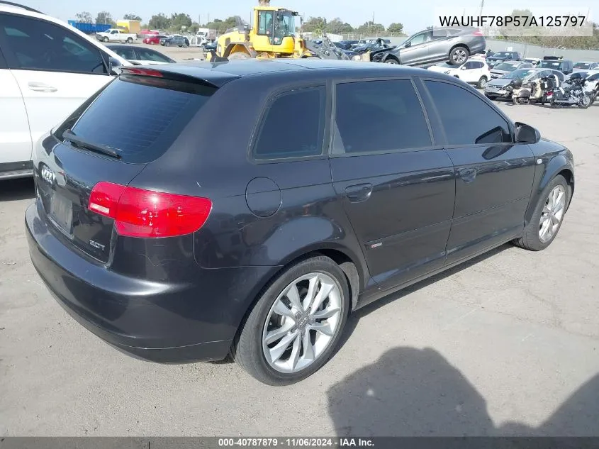 2007 Audi A3 2.0T VIN: WAUHF78P57A125797 Lot: 40787879