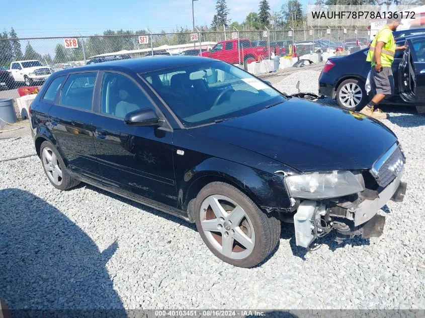 WAUHF78P78A136172 2008 Audi A3 2.0T