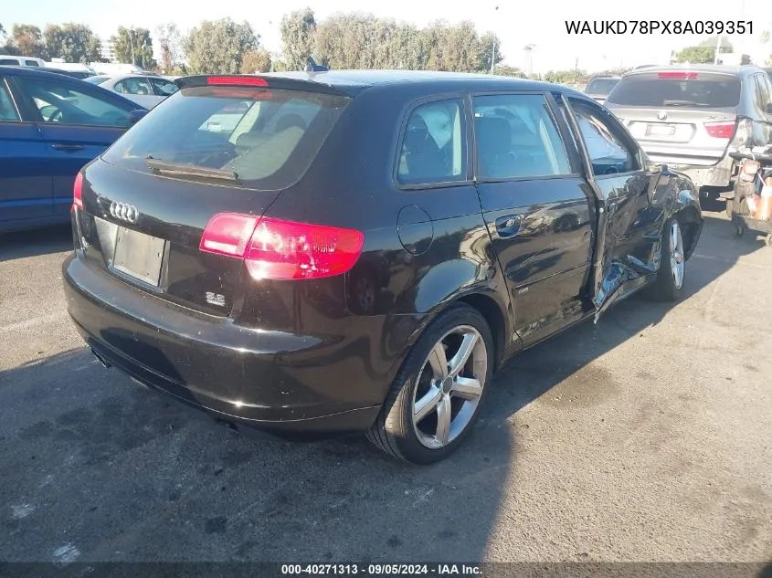 WAUKD78PX8A039351 2008 Audi A3 S-Line 3.2 Quattro