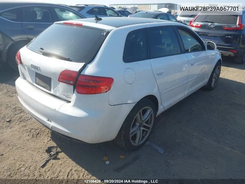 WAUKF78P39A067701 2009 Audi A3 2.0T