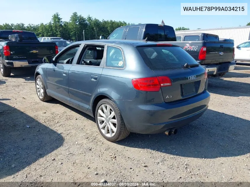 WAUHE78P99A034215 2009 Audi A3 2.0T