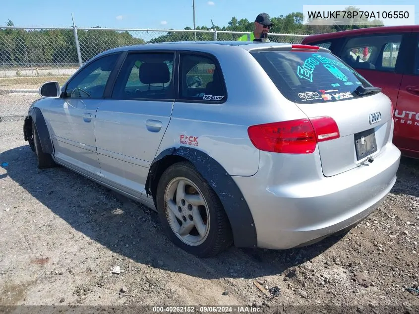 2009 Audi A3 2.0T VIN: WAUKF78P79A106550 Lot: 40262152