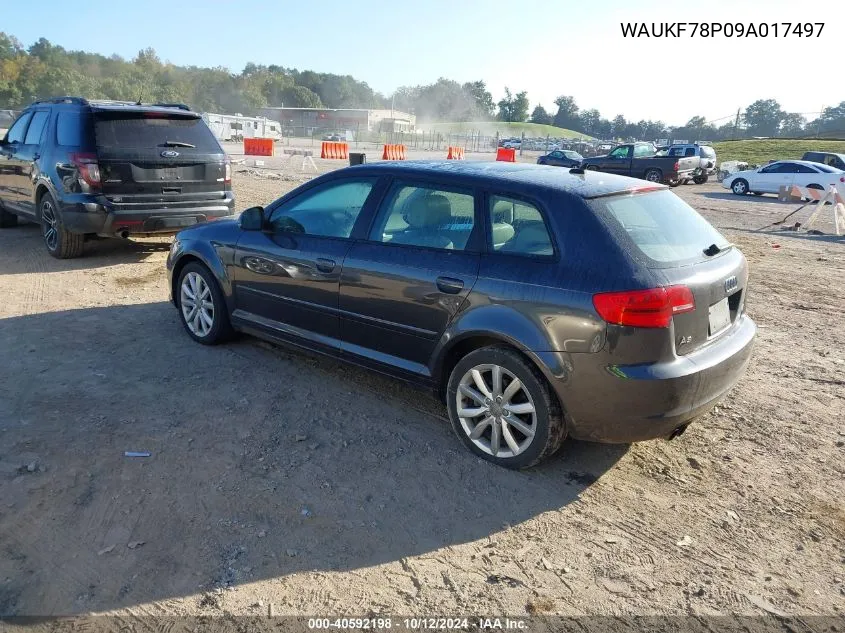 WAUKF78P09A017497 2009 Audi A3 2.0T Quattro