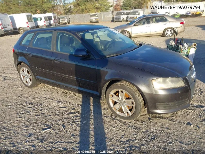 2009 Audi A3 2.0T VIN: WAUHE78P19A079794 Lot: 40698369