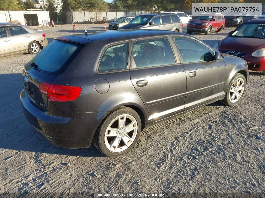 2009 Audi A3 2.0T VIN: WAUHE78P19A079794 Lot: 40698369