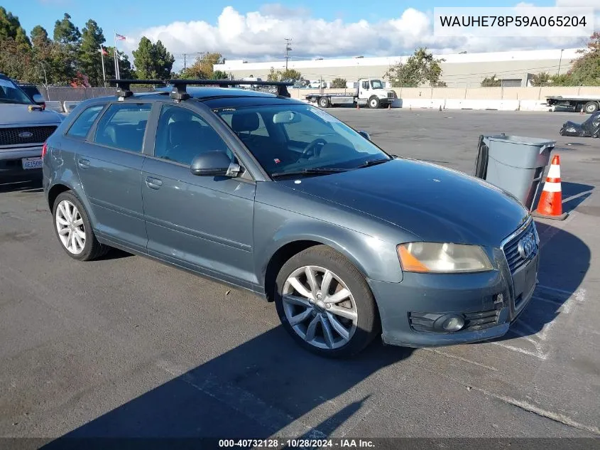 2009 Audi A3 2.0T VIN: WAUHE78P59A065204 Lot: 40732128