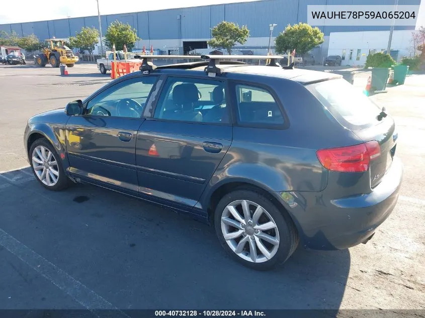 2009 Audi A3 2.0T VIN: WAUHE78P59A065204 Lot: 40732128