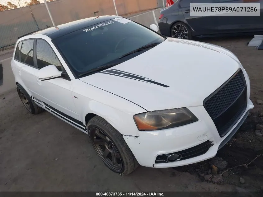 2009 Audi A3 2.0T VIN: WAUHE78P89A071286 Lot: 40873735