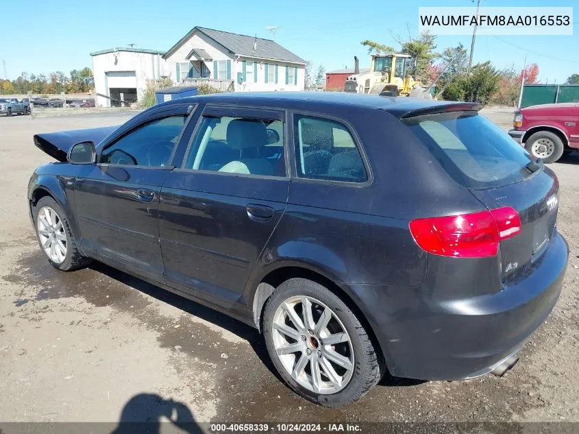 2010 Audi A3 2.0T Premium VIN: WAUMFAFM8AA016553 Lot: 40658339