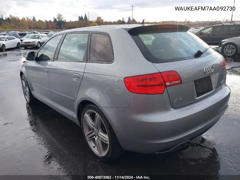 2010 Audi A3 2.0T Premium VIN: WAUKEAFM7AA092730 Lot: 40873062