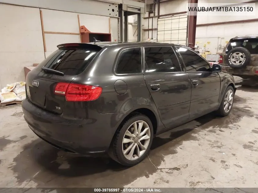 WAUBJAFM1BA135150 2011 Audi A3 2.0 Tdi Premium