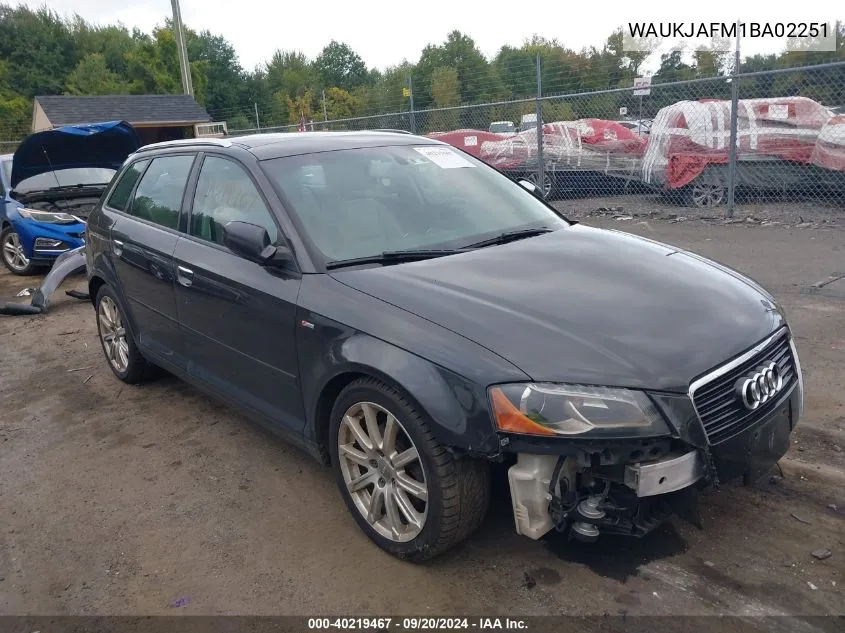 WAUKJAFM1BA02251 2011 Audi A3 2.0 Tdi Premium