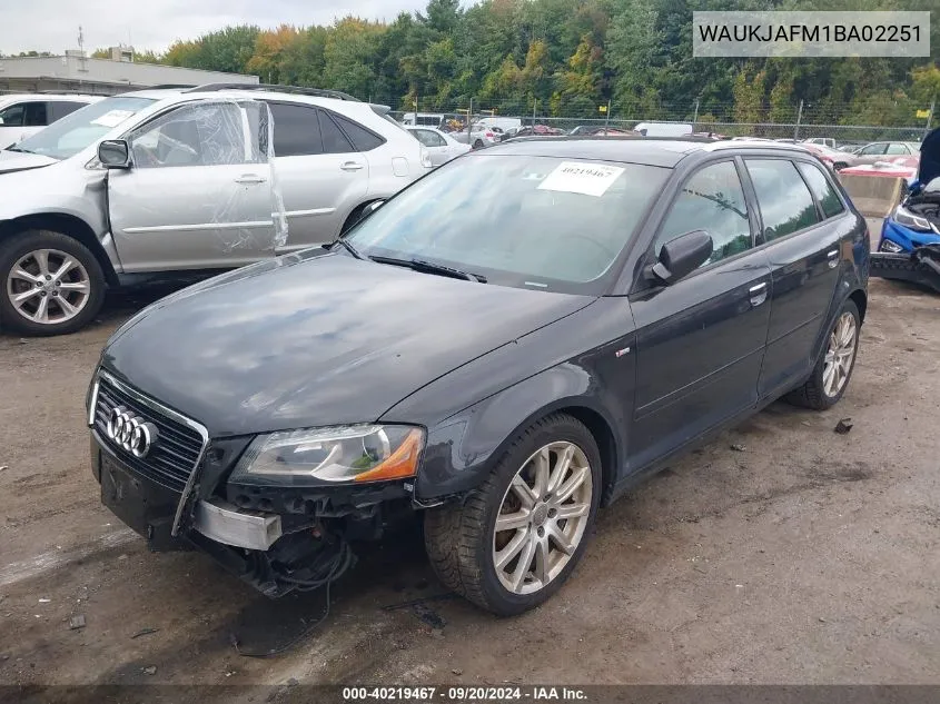 WAUKJAFM1BA02251 2011 Audi A3 2.0 Tdi Premium