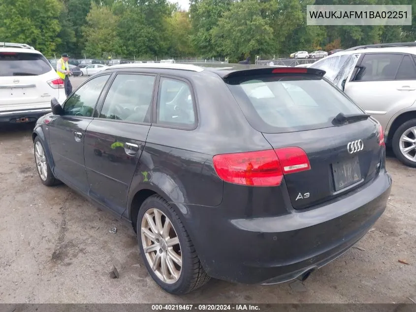 WAUKJAFM1BA02251 2011 Audi A3 2.0 Tdi Premium