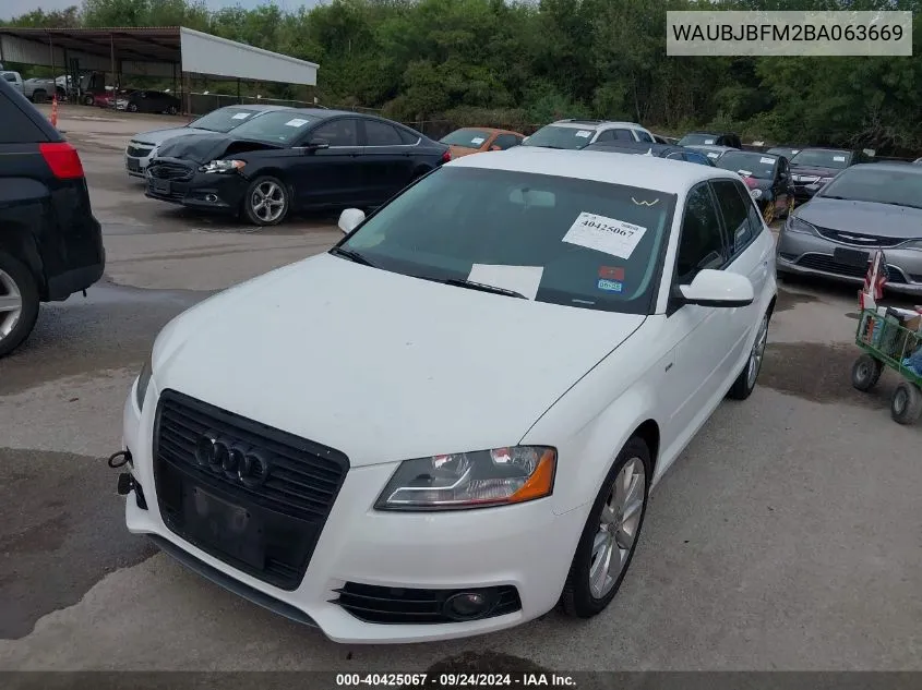 2011 Audi A3 2.0 Tdi Premium VIN: WAUBJBFM2BA063669 Lot: 40425067