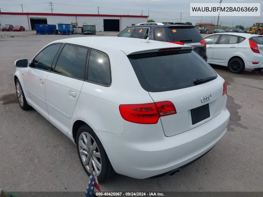 2011 Audi A3 2.0 Tdi Premium VIN: WAUBJBFM2BA063669 Lot: 40425067