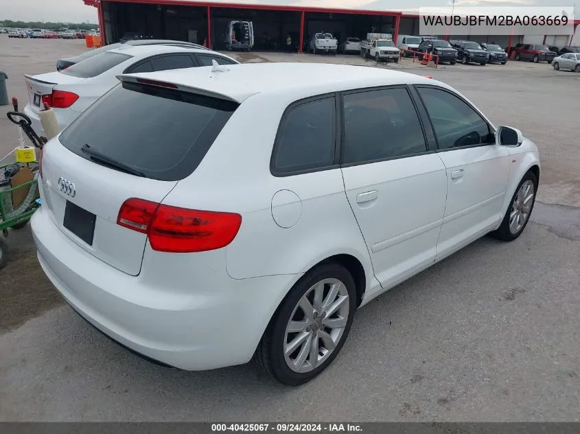 2011 Audi A3 2.0 Tdi Premium VIN: WAUBJBFM2BA063669 Lot: 40425067