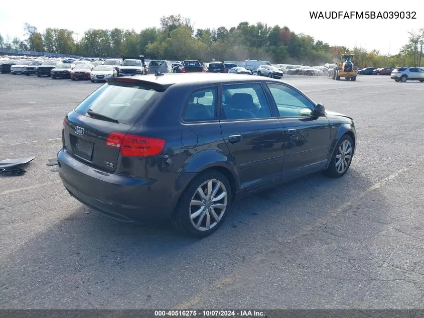 2011 Audi A3 2.0T Premium VIN: WAUDFAFM5BA039032 Lot: 40516275