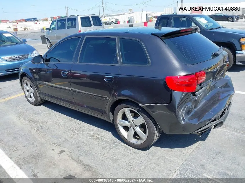 WAUKEAFM0CA140880 2012 Audi A3 2.0T Premium