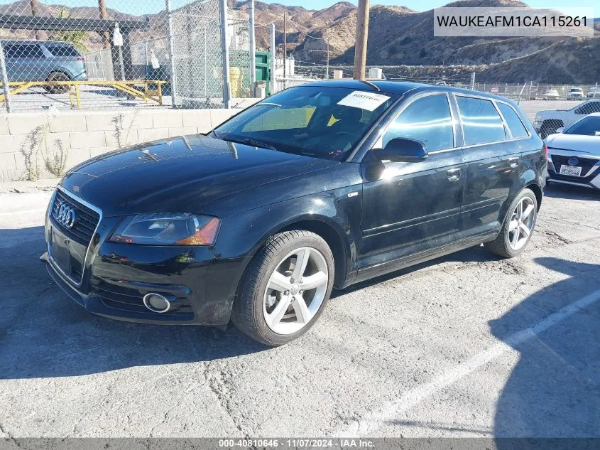 2012 Audi A3 2.0T Premium VIN: WAUKEAFM1CA115261 Lot: 40810646