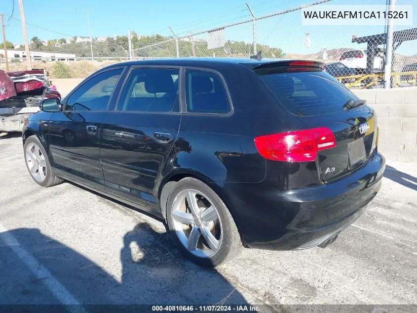 2012 Audi A3 2.0T Premium VIN: WAUKEAFM1CA115261 Lot: 40810646