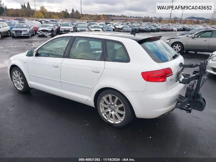 2012 Audi A3 2.0T Premium VIN: WAUPEAFM9CA043652 Lot: 40831392