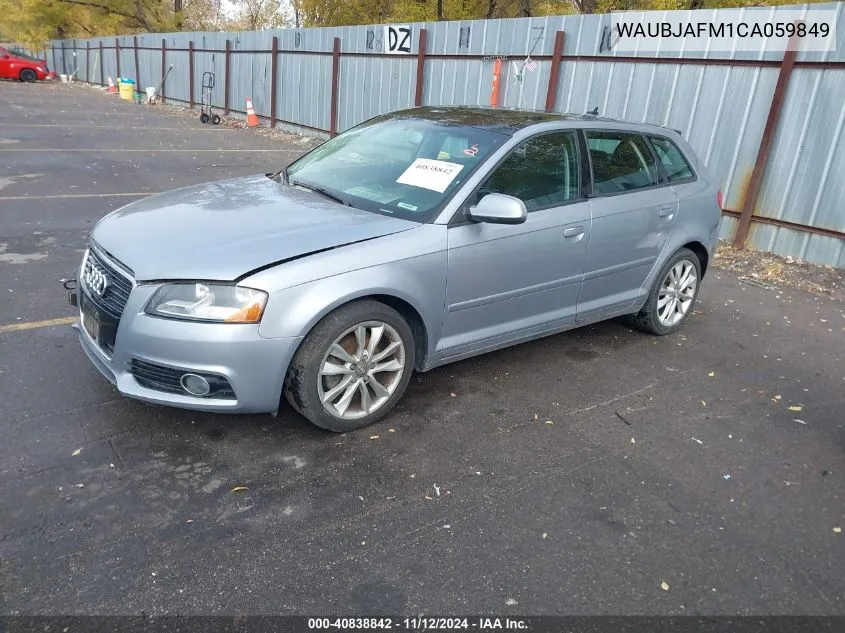 2012 Audi A3 2.0 Tdi Premium VIN: WAUBJAFM1CA059849 Lot: 40838842