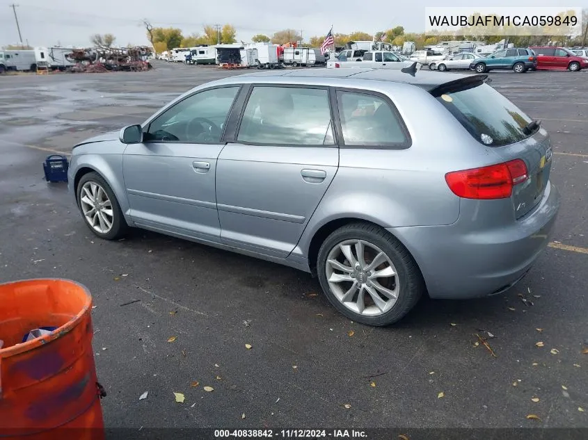 2012 Audi A3 2.0 Tdi Premium VIN: WAUBJAFM1CA059849 Lot: 40838842