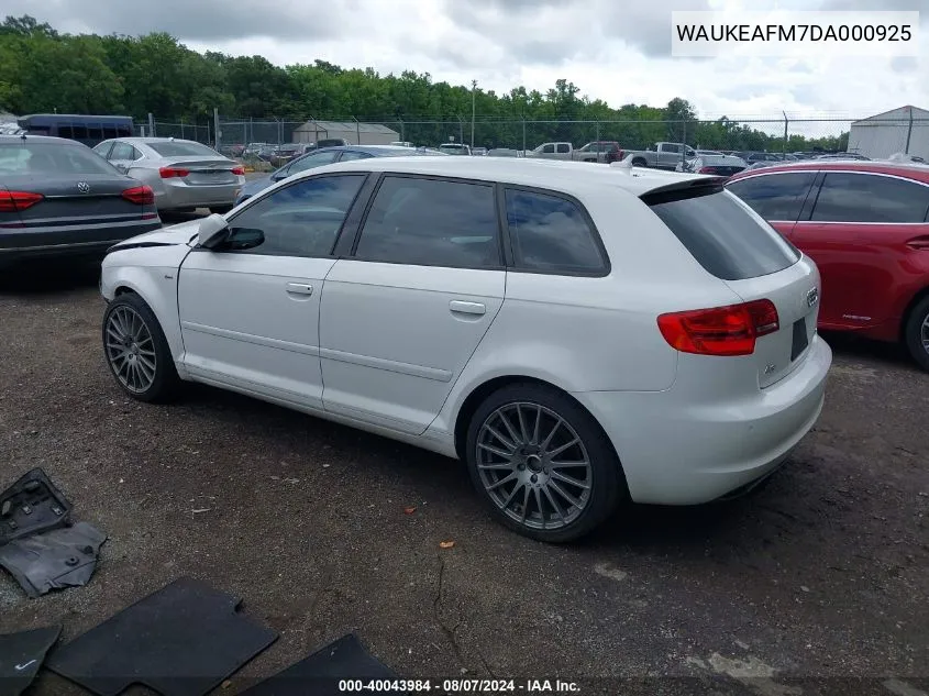 2013 Audi A3 2.0T Premium VIN: WAUKEAFM7DA000925 Lot: 40043984