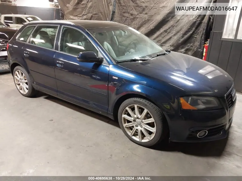 2013 Audi A3 2.0T Premium VIN: WAUPEAFM0DA016647 Lot: 40695638