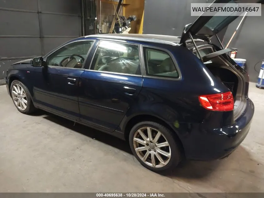 2013 Audi A3 2.0T Premium VIN: WAUPEAFM0DA016647 Lot: 40695638