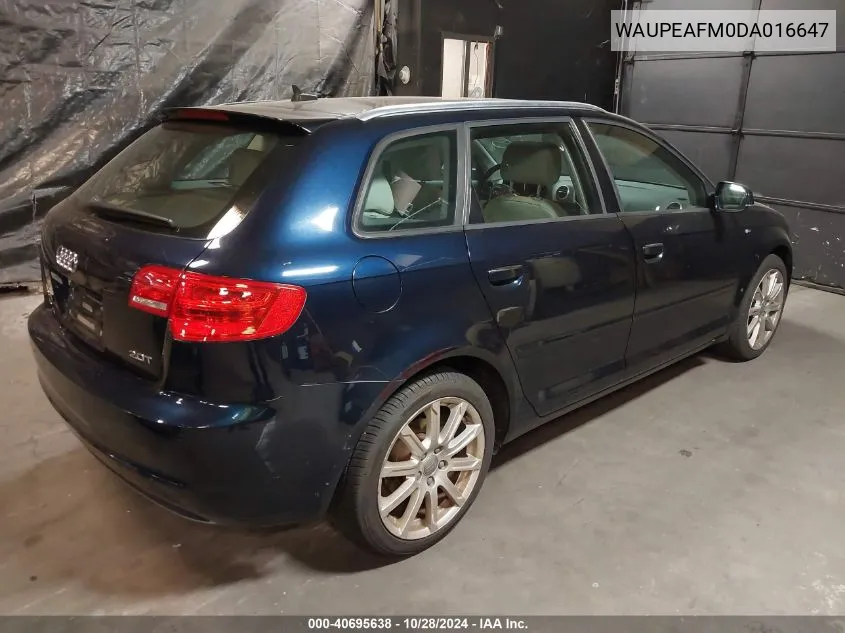 2013 Audi A3 2.0T Premium VIN: WAUPEAFM0DA016647 Lot: 40695638