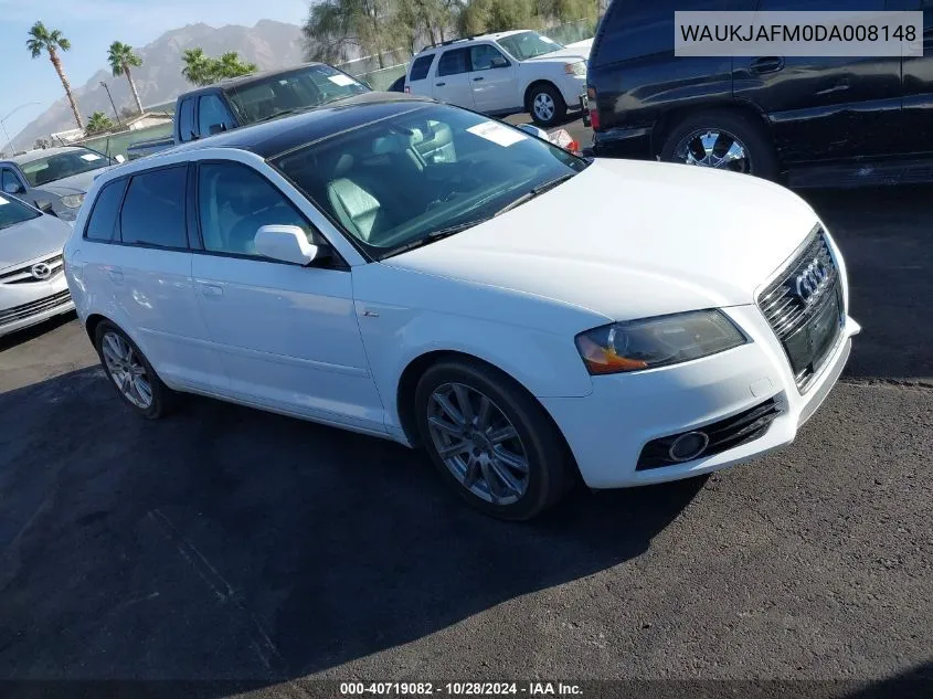 2013 Audi A3 2.0 Tdi Premium VIN: WAUKJAFM0DA008148 Lot: 40719082