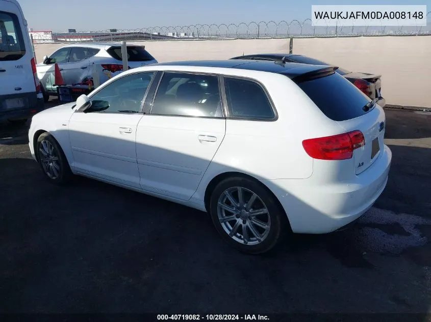 2013 Audi A3 2.0 Tdi Premium VIN: WAUKJAFM0DA008148 Lot: 40719082