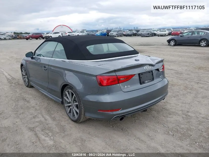 2015 Audi A3 VIN: WAUWFTFF8F1117105 Lot: 12063816