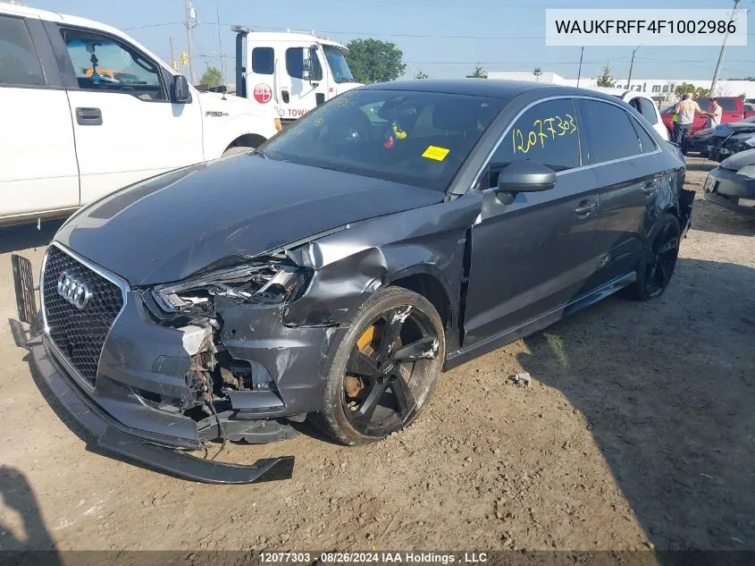 WAUKFRFF4F1002986 2015 Audi A3