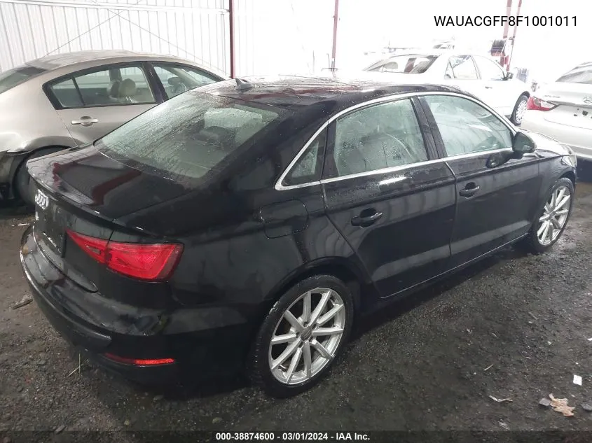 2015 Audi A3 1.8T Premium VIN: WAUACGFF8F1001011 Lot: 38874600