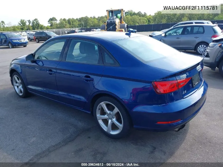 2015 Audi A3 1.8T Premium VIN: WAUACGFF2F1115781 Lot: 39634613