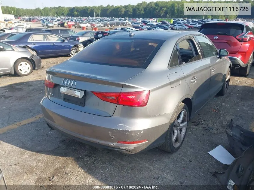 WAUACGFFXF1116726 2015 Audi A3 1.8T Premium