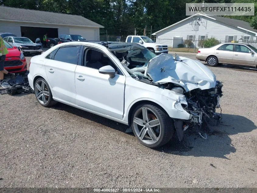 2015 Audi A3 2.0T Premium VIN: WAUEFGFFXF1114435 Lot: 40003827