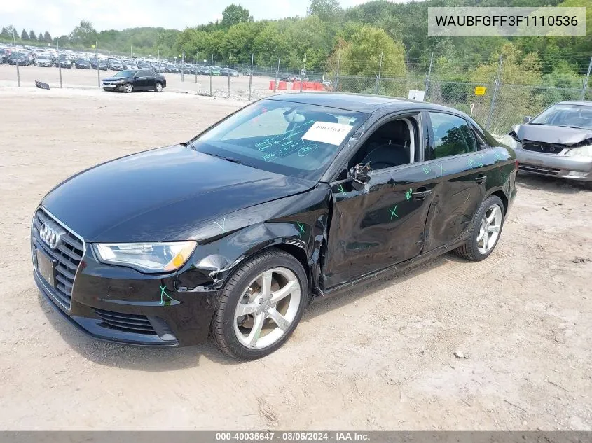 WAUBFGFF3F1110536 2015 Audi A3 2.0T Premium